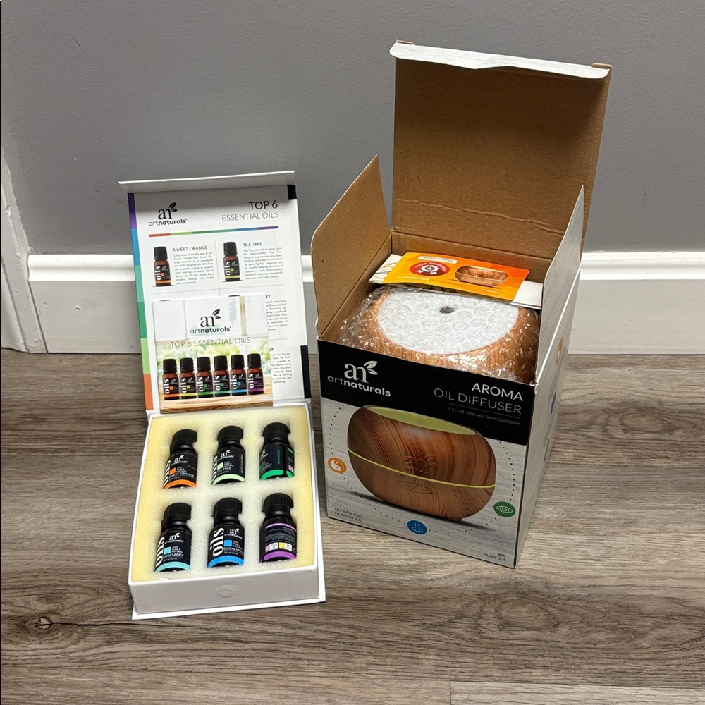 ArtNaturals Wooden Aroma Oil Diffuser with Essential Oils